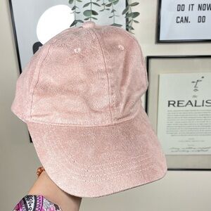 Pink Suede Baseball Cap